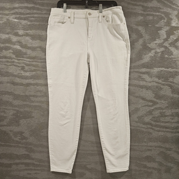 Madewell SZ 32 Pure White High Riser Skinny Ankle Stretch Jeans - Picture 1 of 13